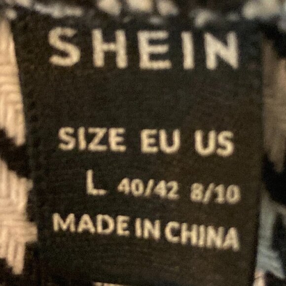 Shein SZ8/10 Houndstooth longline button front shirt or shacket essential office - Picture 10 of 12